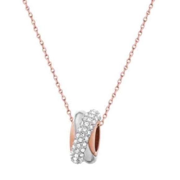 Swarovski Crystal Wave Pendant NEW Rose Gold. - Picture 1 of 7